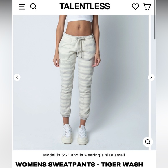 TALENTLESS Pants - NWT TALENTLESS WOMENS SWEATPANTS & CINCH CROP CREW- TIGER WASH- NEUTRAL GRAY